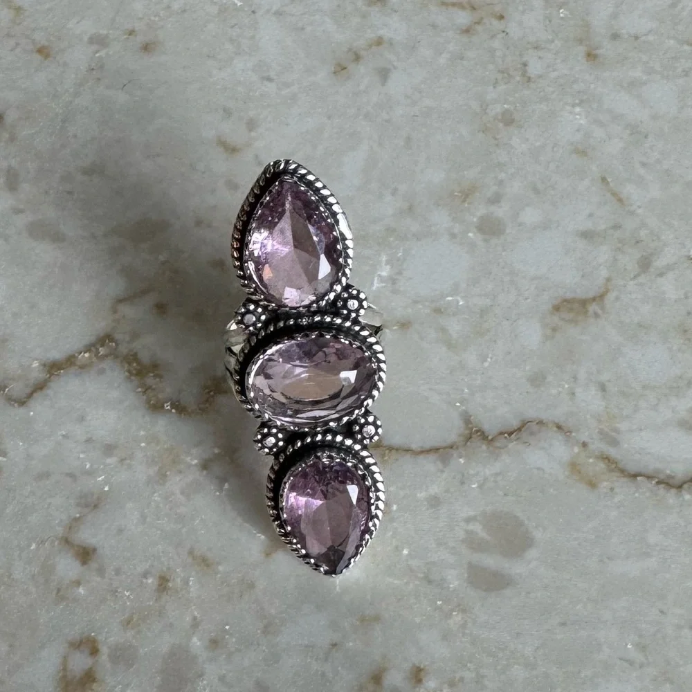 NWOT Sundance Wildflower Embrace Ring, Pink Kunzite, Sterling Silver - Picture 4 of 9